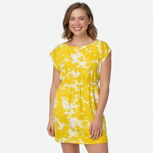 GAP Yellow Floral Midi Dress Cotton Sleeveless Size M Summer Cottagecore Picnic